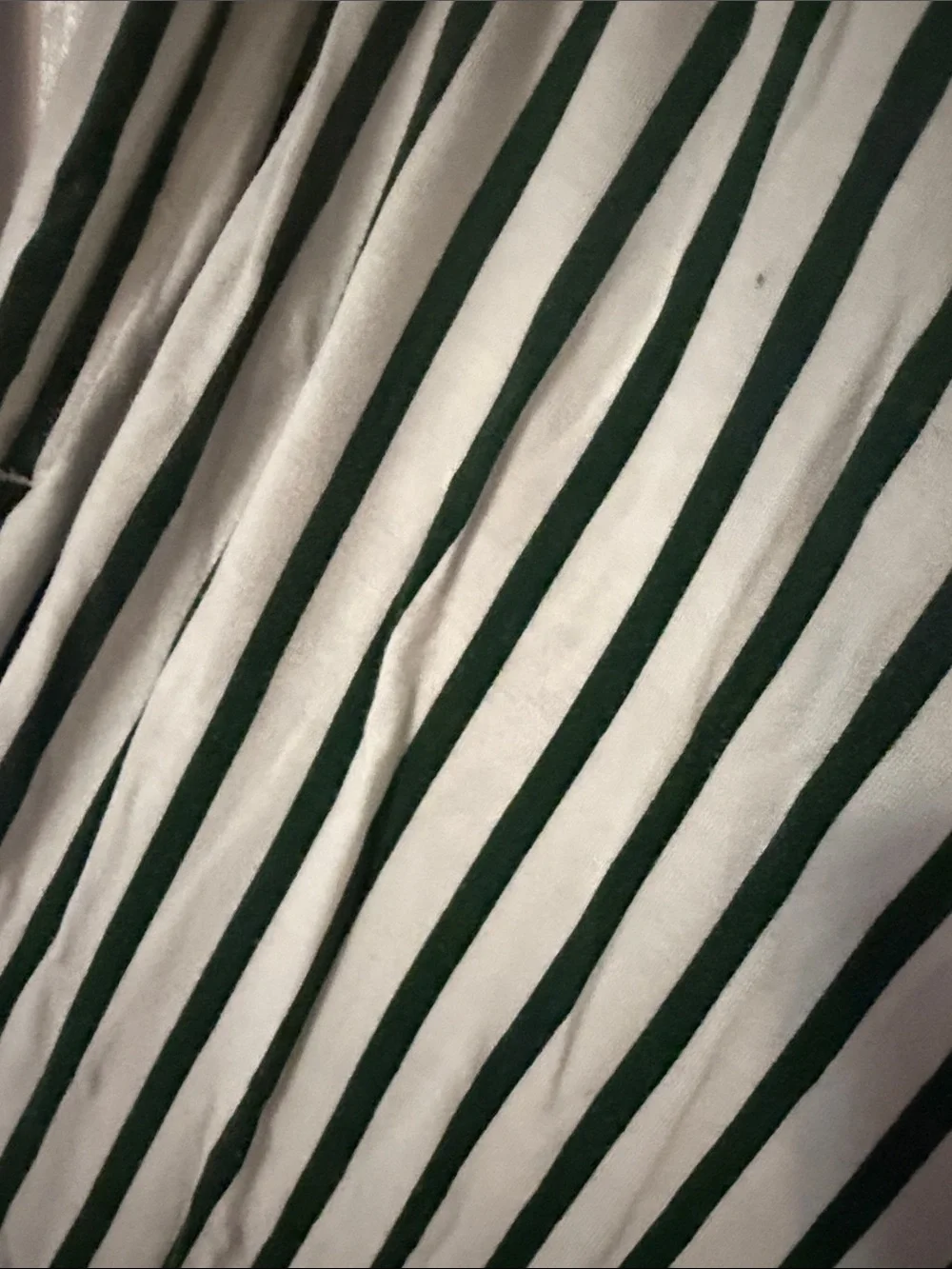 Striped Button-Up Top and Matching Pants Set - Green on White